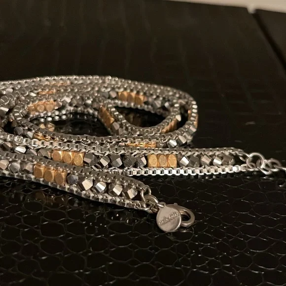 Stella and Dot Silver and Gold tone Women's adjustable wrap Bracelet - Picture 3 of 3